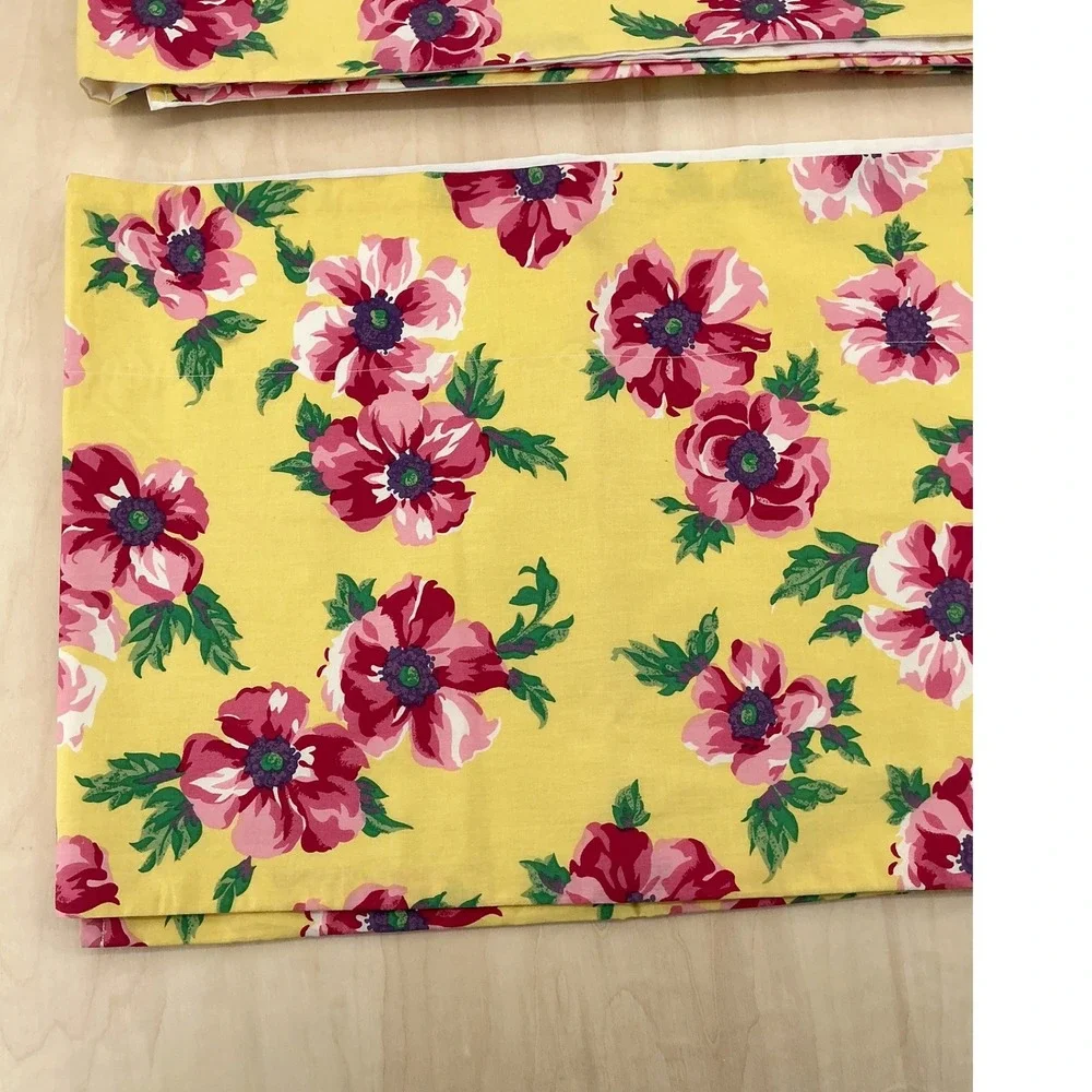 Ralph Lauren Chelsea Valance Custom Set Yellow Floral Poppy 14x166 14x82 2pc